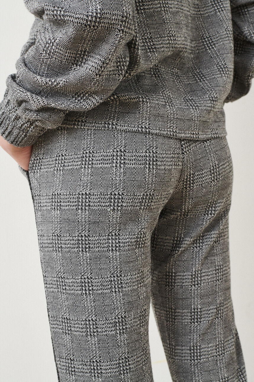 Pantalon avec élastique Teddy Jog Check, NOIR, large
