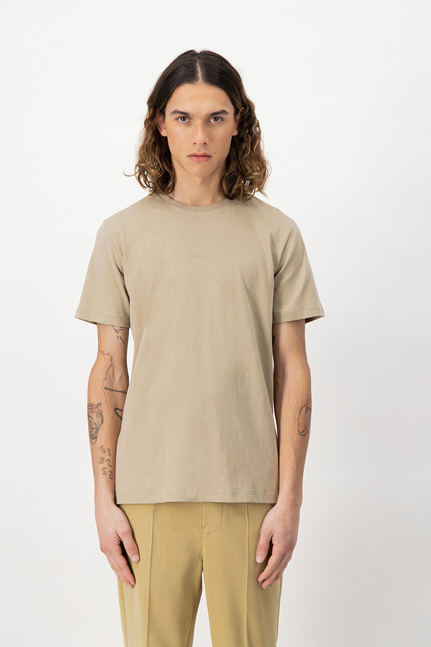 T-shirt col rond ROY MC, BEIGE STONE, large