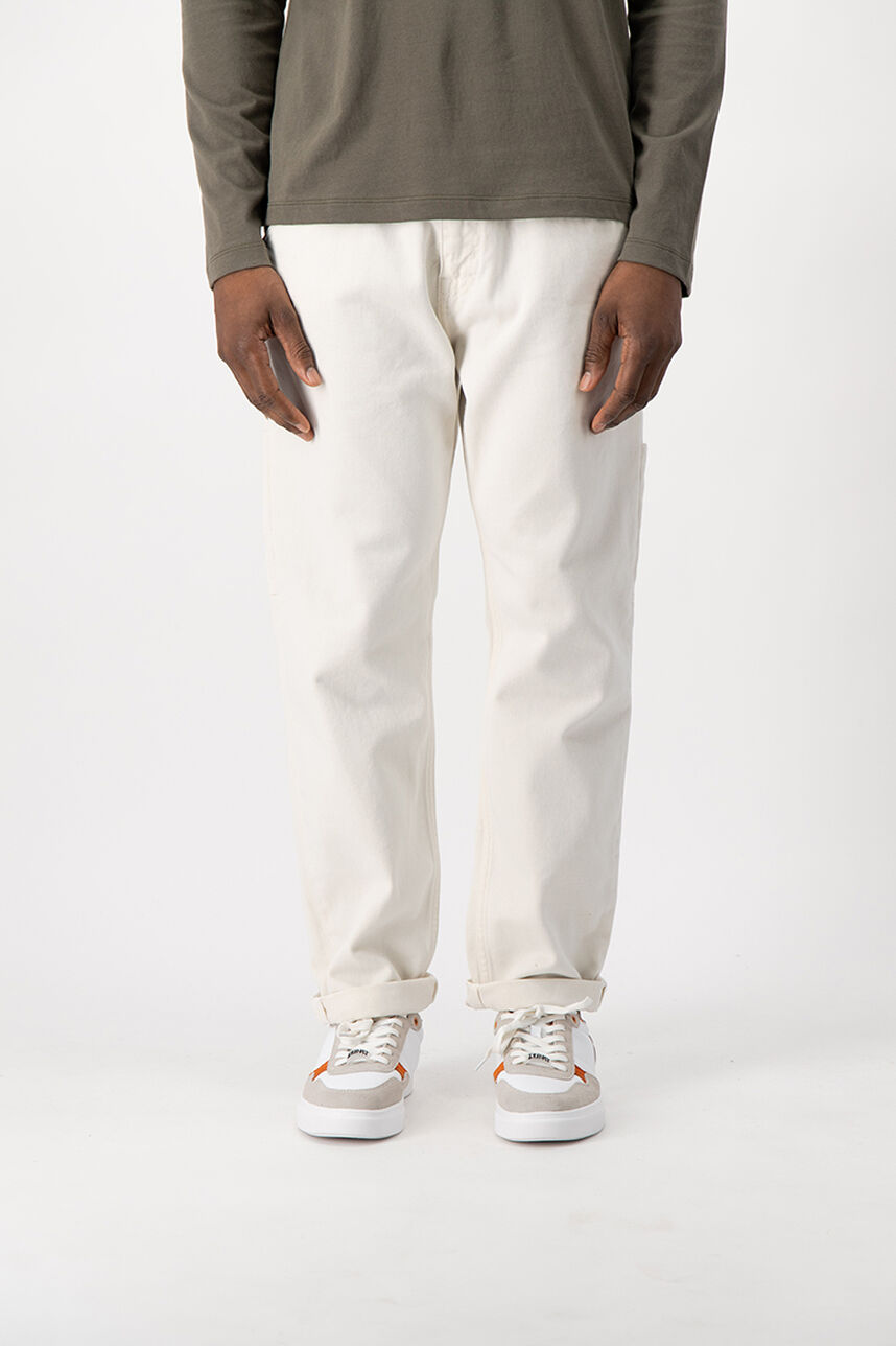 Pantalon coupe droite CARPENTER, BLANC IVOIRE, large