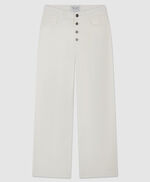 Pantalon coupe droite ELECTRA JR BUTTON, MIDDLE WHITE, large