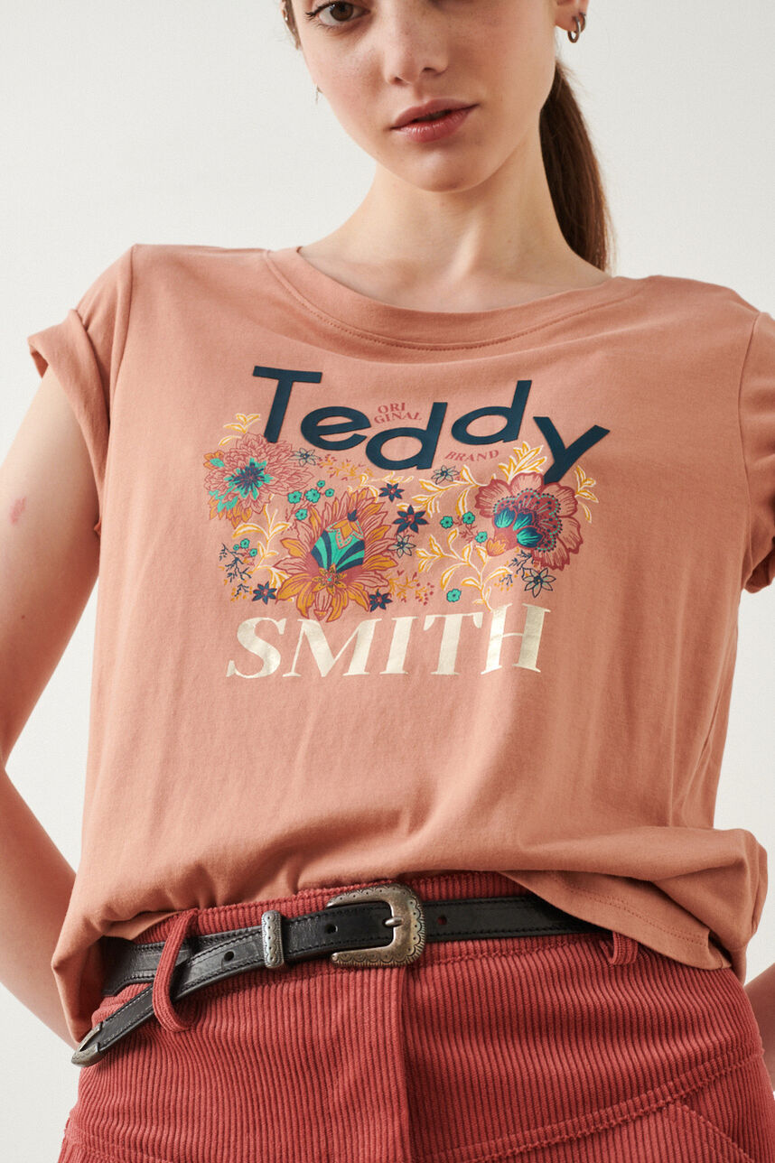T-shirt manches courtes T-Flower MC, ROSE LIEGE, large