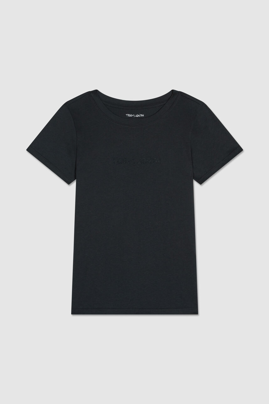 T-shirt manches courtes Femme  Ticia, CHARBON, large