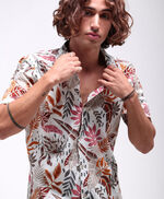 Chemise droite à manches courtes avec col hawaien CFALCO MC, MIDDLE WHITE 1, large