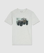 T-shirt à col rond CARS MC, BLANC IVOIRE CHINE, large