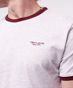 T-shirt avec col rond - The Tee MC, WHITE MELANGE/ROUGEGRENAT, large