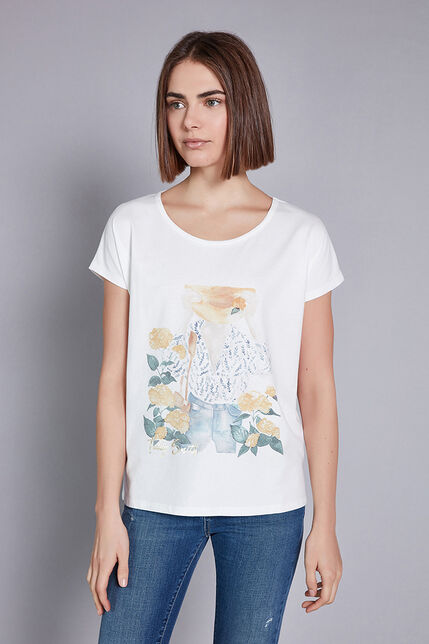 T-Shirt Rose Aquarelle Femme - Rose 