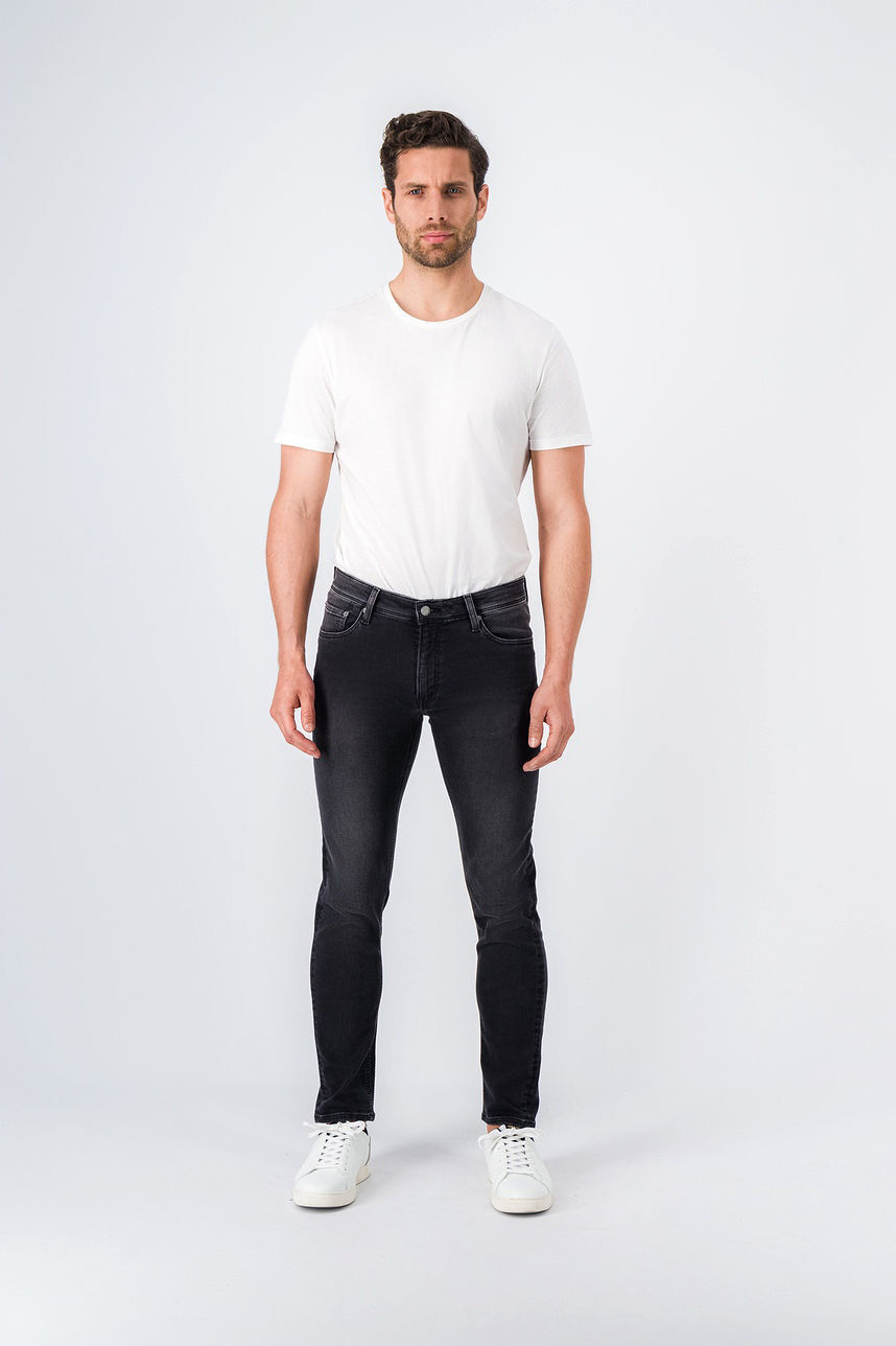 Pantalon denim coupe slim DEAN SLIM, BLACK USED, large