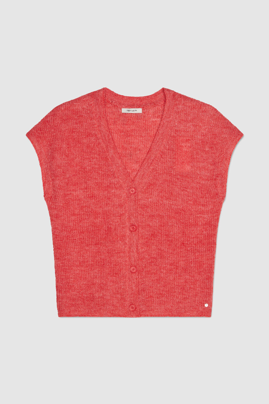 Gilet maille sans manches MAG, ROUGE GROSEILLE, large