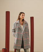 Manteau lainage à carreaux M-Marcy 2, TOTAL NAVY, large