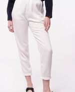 Pantalon taille haute coupe MOM - P-Margot Lyocel, MIDDLE WHITE, large