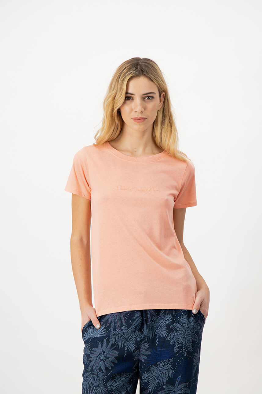 T-shirt manches courtes Femme  Ticia, ROSE TENDRE, large