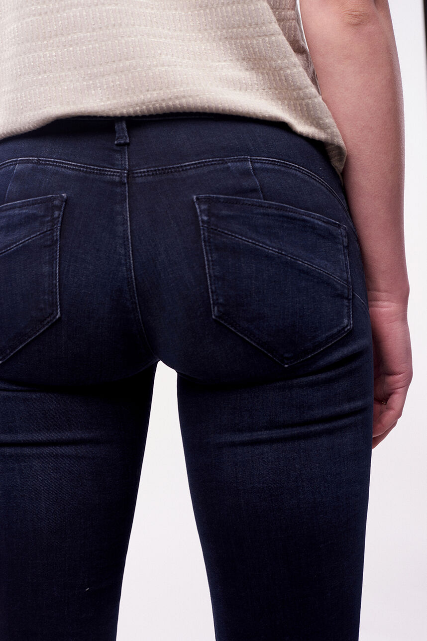 Jeans slim avec un léger effet délavé - Pin Up 4 Mid SL, BLUE BLACK, large