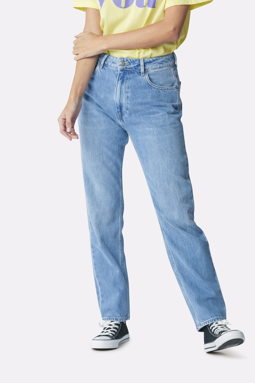 Jeans mum taille haute - Mom, FRIPP / INDIGO CLAIR, large